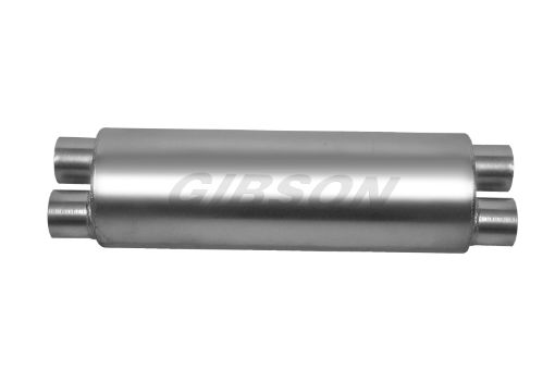 Picture of Gibson SFT Superflow DualDual Round Muffler - 8x24in3in Inlet2.5in Outlet - Stainless