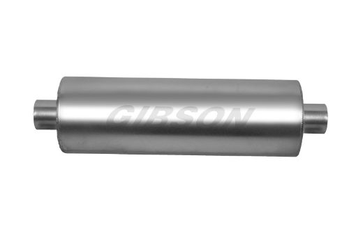 Picture of Gibson SFT Superflow CenterCenter Round Muffler - 8x24in4in Inlet4in Outlet - Stainless