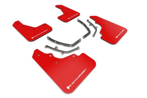 Picture of Rally Armor 19 - 24 Mazda3 Hatchback Red UR Mud Flap wWhite Logo