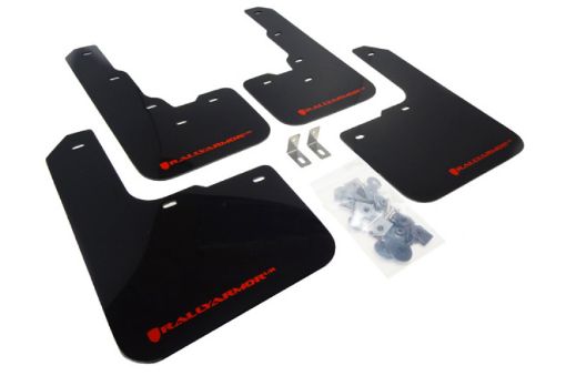 Picture of Rally Armor 13 - 16 Dodge Dart Black UR Mud Flap w Red Logo
