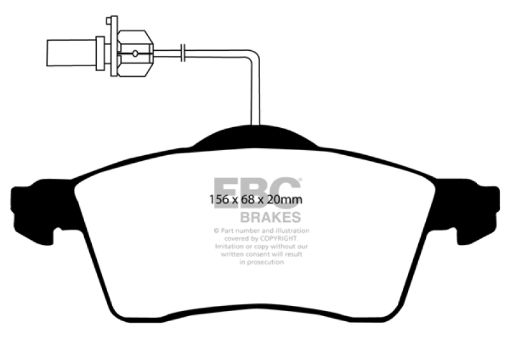 Picture of EBC 00 Volkswagen Eurovan 2.8 (ATE) with Wear Leads Greenstuff Front Brake Pads