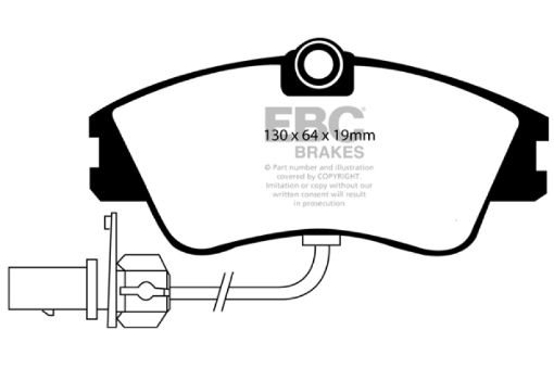 Picture of EBC 00 Volkswagen Eurovan 2.8 (Lucas) with Wear Leads Greenstuff Front Brake Pads