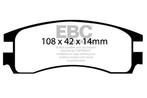Picture of EBC 00 - 05 Buick Le Sabre (FWD) 3.8 (15in Wheels) Yellowstuff Rear Brake Pads