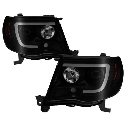 Picture of Spyder 05 - 11 Toyota Tacoma Ver 2 Proj Headlights - Light Bar DRL - Black Smoke PRO - YD - TT05V2 - LB - BSM