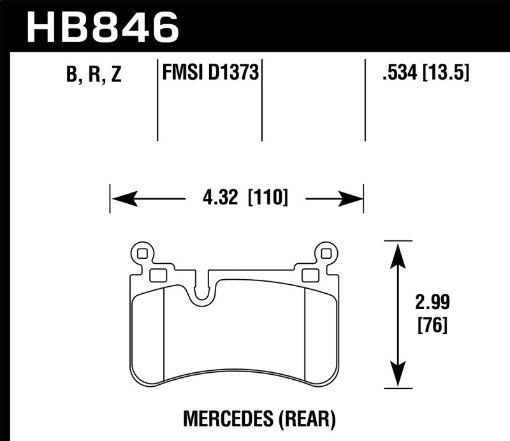 Picture of Hawk 08 - 13 Mercedes C - Class Performance Ceramic Street Rear Brake Pads