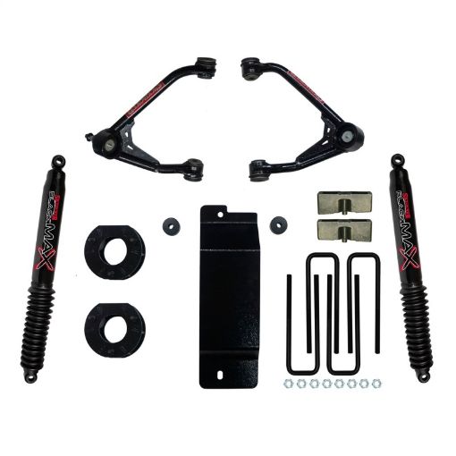 Picture of Skyjacker 2007 - 2013 GM 1500 4WD 3.5 - 4in UCA Lift Kit wRear Black Max B8500 Shocks