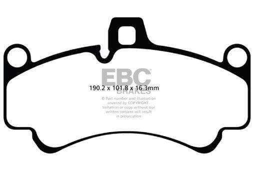 Picture of EBC 01 - 03 Porsche 911 (996) (Cast Iron Rotor only) 3.6 Twin Turbo GT2 Yellowstuff Front Brake Pads