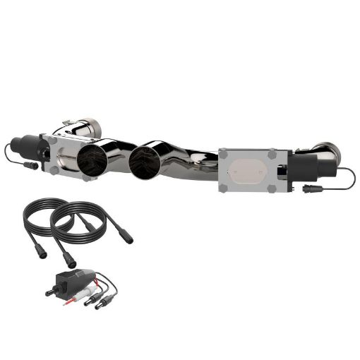 Picture of QTP 15 - 19 Dodge ChallengerCharger 6.2L6.4L 304SS Aggressor Cutout Dual Mid Pipes