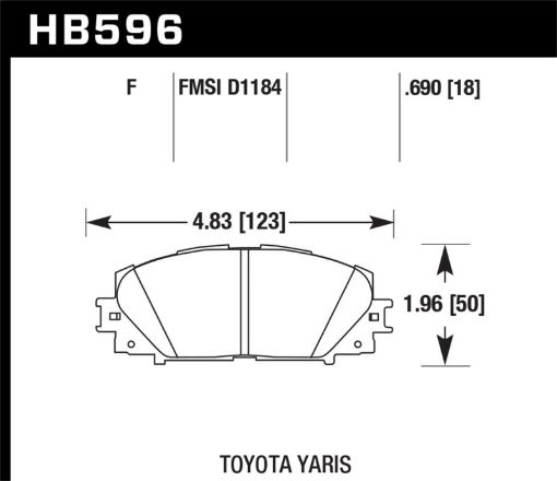 Picture of Hawk 07 - 16 Toyota Yaris HPS 5.0 Front Brake Pads