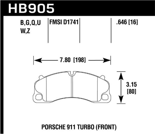 Picture of Hawk DTC - 80 14 - 18 Porsche 911 Front Race Brake Pads