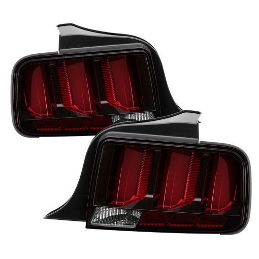 Picture of Spyder 05 - 09 Ford Mustang (Red Light Bar) LED Tail Lights - Black ALT - YD - FM05V3 - RBLED - BK