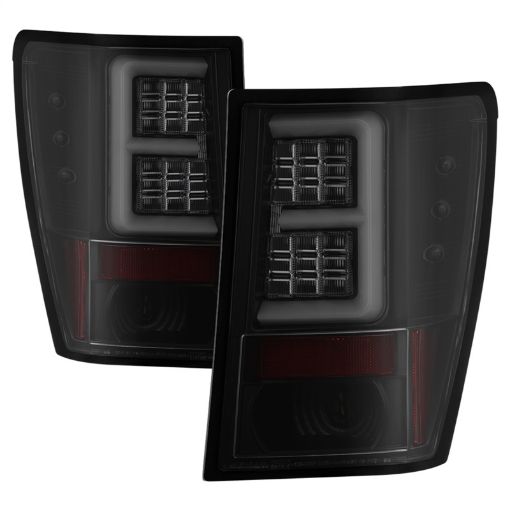 Picture of Spyder 07 - 10 Jeep Grand Cherokee Light Bar LED Tail Lights - Black Smoke ALT - YD - JGC07V2 - LB - BSM