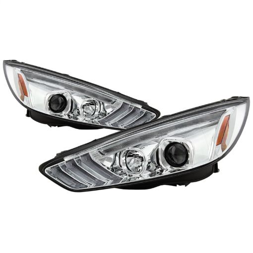 Picture of Spyder 15 - 18 Ford Focus Projector Headlights - Seq Turn Light Bar - Chrome PRO - YD - FF15 - LBSEQ - C