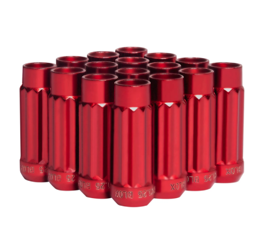 Picture of BLOX Racing 12 - Sided P17 Tuner Lug Nuts 12x1.25 - Red Steel - Set of 16