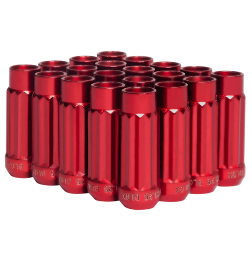 Picture of BLOX Racing 12 - Sided P17 Tuner Lug Nuts 12x1.25 - Red Steel - Set of 20