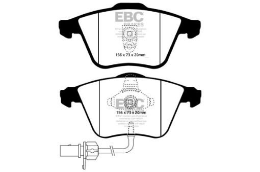 Picture of EBC 02 - 04 Audi A6 Quattro 2.7 Twin Turbo Sedan (4 Pad Set) Yellowstuff Front Brake Pads