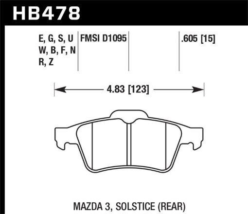 Picture of Hawk 13 - 14 Ford Focus ST Mazda Volvo HPS Street Rear Brake Pads