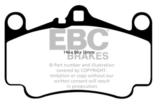 Picture of EBC 03 - 05 Porsche 911 (996) (Cast Iron Rotor only) 3.6 Carrera 4S Redstuff Front Brake Pads