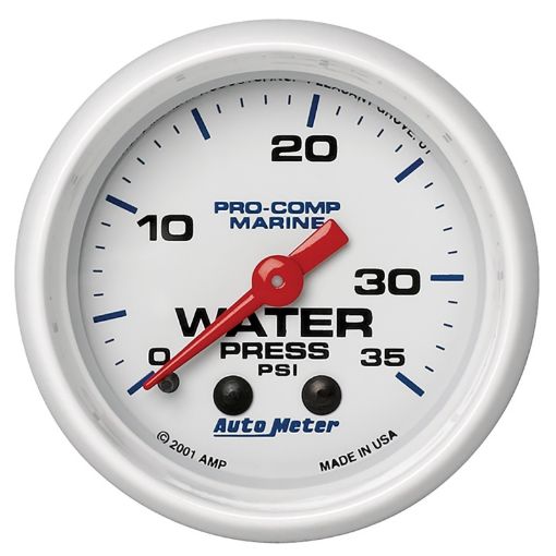 Picture of Autometer Marine White 2 - 116in 35 PSI Mechanical Water Pressure Gauge