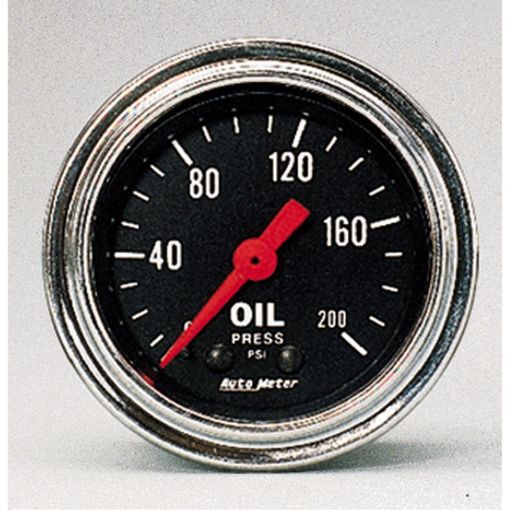 Picture of Autometer Traditional Chrome 2 - 116in 200 PSI Mechanical Oil Pressure Gauge