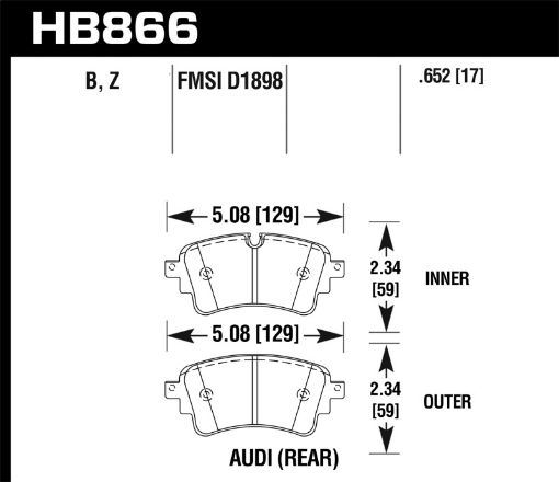Picture of Hawk 17 - 19 Audi A4 18 - 19 Audi A5 Performance Ceramic Street Rear Brake Pads