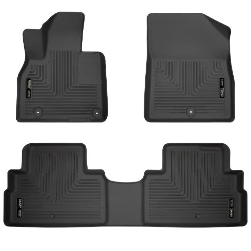 Picture of Husky Liners 2020 Kia Telluride Weatherbeater Black Front 2nd Seat Floor Liners