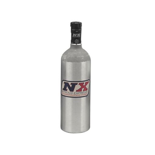 Picture of Nitrous Express 1.4lb Bottle wMotorcycle Valve (3.2 Dia x 11.38 Tall)