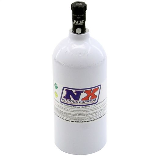 Picture of Nitrous Express 2.5lb Bottle wMotorcycle Valve (4.38 Dia x 12.37 Tall)