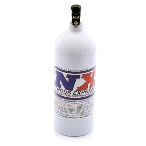 Picture of Nitrous Express 5lb Bottle wMotorcycle Valve (5.25 Dia x 16.14 Tall)