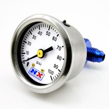 Picture of Nitrous Express Fuel Pressure Gauge (0 - 100 PSI wManifold)