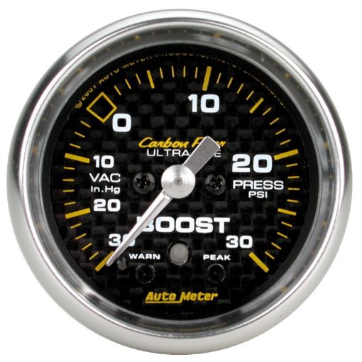 Picture of Autometer Carbon Fiber 52mm 30 PSI Electronic Boost gauge