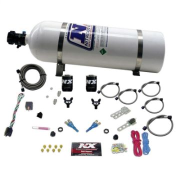 Picture of Nitrous Express GM EFI Dual Nozzle Nitrous Kit (100 - 300HP) w15lb Bottle