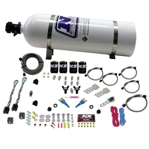 Picture of Nitrous Express Sport Compact EFI Dual Stage Nitrous Kit (35 - 75 x 2) w15lb Bottle