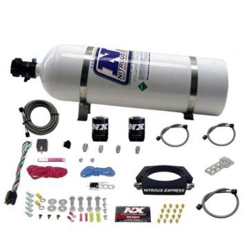 Picture of Nitrous Express GM LS 90mm Nitrous Plate Kit (50 - 400HP) w15lb Bottle
