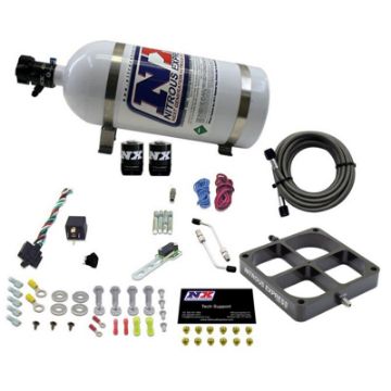 Picture of Nitrous Express Single Entry Crossbar 8500 Based Throttle Body Nitrous Kit w10lb Bottle