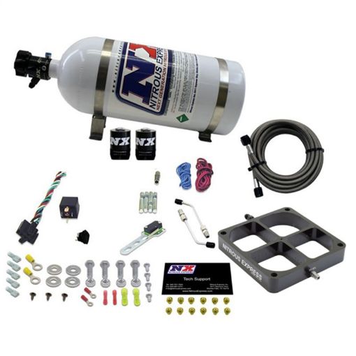 Picture of Nitrous Express Single Entry Crossbar 8500 Based Throttle Body Nitrous Kit w10lb Bottle