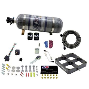 Picture of Nitrous Express Single Entry Crossbar 8500 Based Throttle Body Nitrous Kit w12lb Composite Bottle