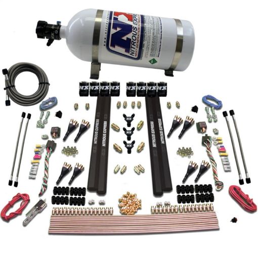 Picture of Nitrous Express SX2 Dual Stage 8 Solenoid Gasoline Nitrous Kit (200 - 1200HP) w10lb Bottle
