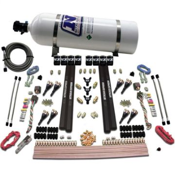 Picture of Nitrous Express SX2 Dual Stage 8 Solenoid Gasoline Nitrous Kit (200 - 1200HP) w15lb Bottle