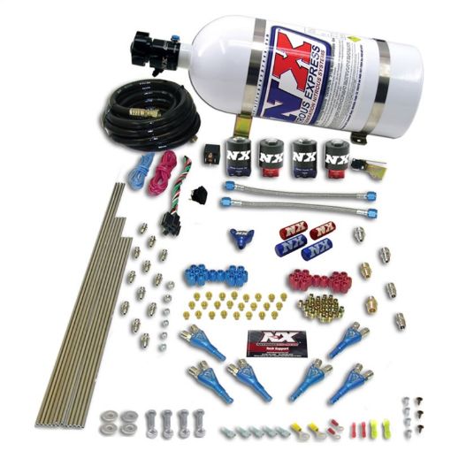 Picture of Nitrous Express Pro - ShkAlc 4 Solenoids Nitrous Kit (250 - 650HP) w10lb Bottle