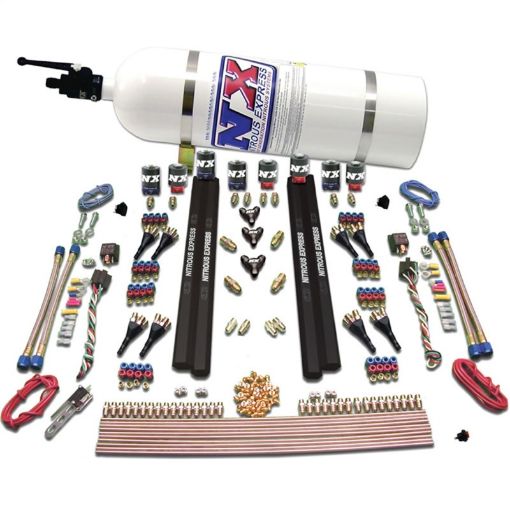 Picture of Nitrous Express SX2 Dual StageAlcohol 8 Solenoid Nitrous Kit (200 - 1200HP) wComposite Bottle