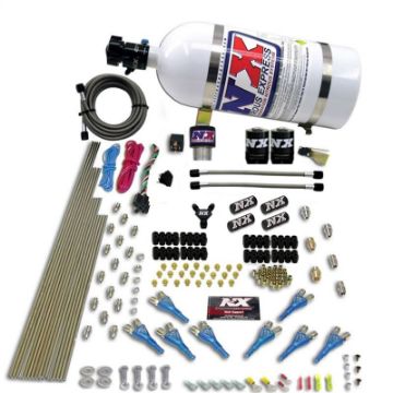 Picture of Nitrous Express Pro - ShkGas (200 - 600HP) 2 Fuel 1 Supershark Solenoid Nitrous Kit w10lb Bottle