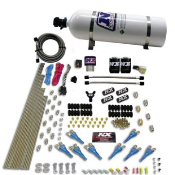 Picture of Nitrous Express Pro - ShkGas (200 - 600HP) 2 Fuel 1 Supershark Solenoid Nitrous Kit w15lb Bottle