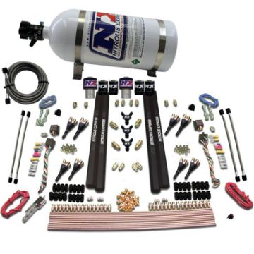 Picture of Nitrous Express SX2 Dual StageGasRails 8 Nozzles Nitrous Kit (200 - 1200HP) w10lb Bottle