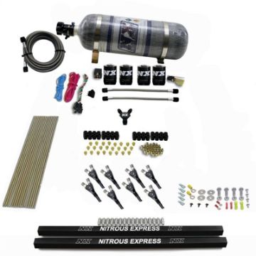 Picture of Nitrous Express Pro - ShkGas Nitrous Kit (200 - 600HP) wRails and Composite Bottle
