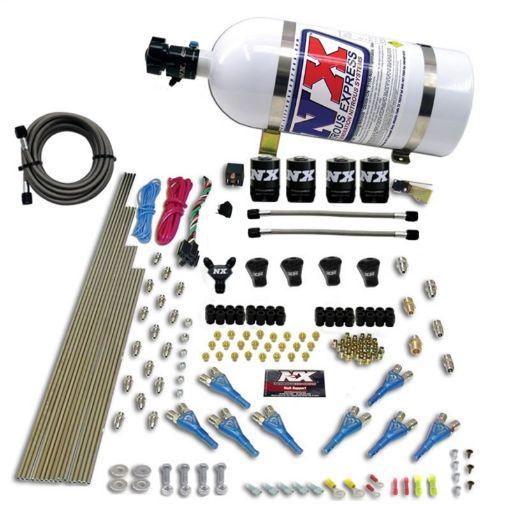 Picture of Nitrous Express Pro - ShkGas 4 Solenoids Nitrous Kit (200 - 600HP) w10lb Bottle
