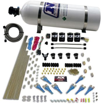 Picture of Nitrous Express Pro - ShkGas 4 Solenoids Nitrous Kit (200 - 600HP) w15lb Bottle
