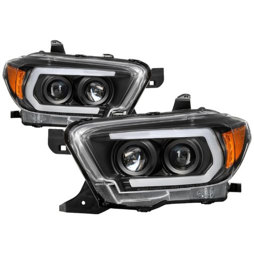 Picture of Spyder 16 - 18 Toyota Tacoma Projector Headlights - Seq LED Turn - Black - PRO - YD - TT16 - LB - BK