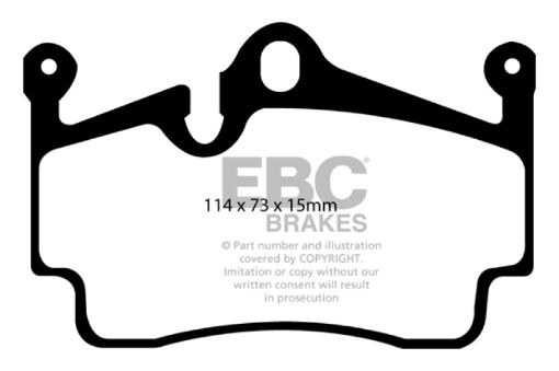 Picture of EBC 04 - 08 Porsche Boxster (Cast Iron Rotors only) 2.7 Redstuff Rear Brake Pads