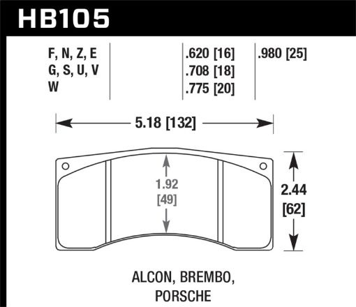Picture of Hawk Alcon B Caliber HP Street Brake Pads